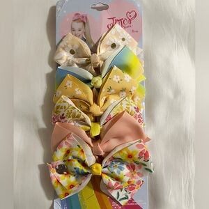JoJo Siwa Floral and Striped Hair Bows Collection 6 Pcs Set